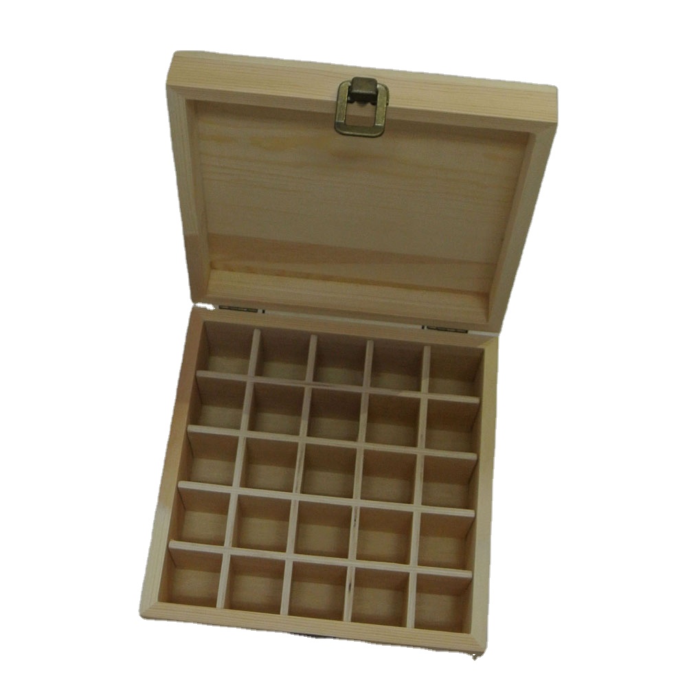 natural wooden essential oil storage pine wooden box case wood crafts