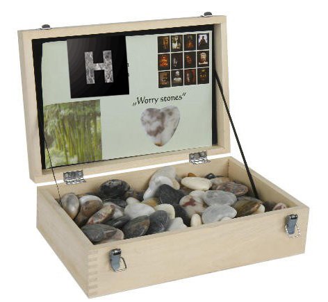 stone gifts natural marble heart shape love hearts in wooden display box
