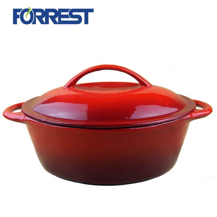 oval Cast iron enamel casserole set water pot