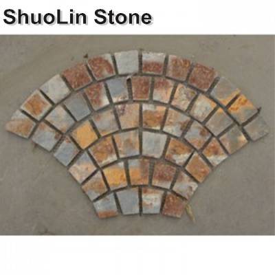 Cheap Natural Crazy Paving Rusty  Slate Flagstone for Walkway