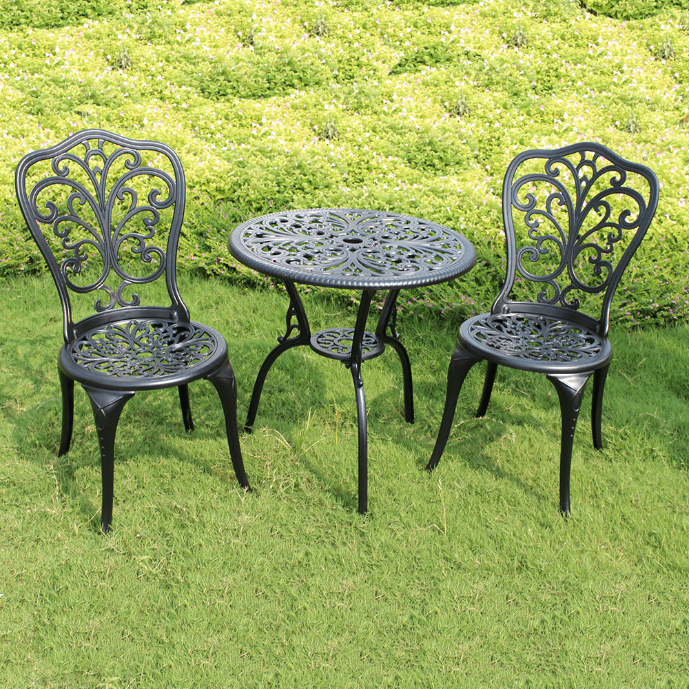 Cast aluminum garden furniture dining table set