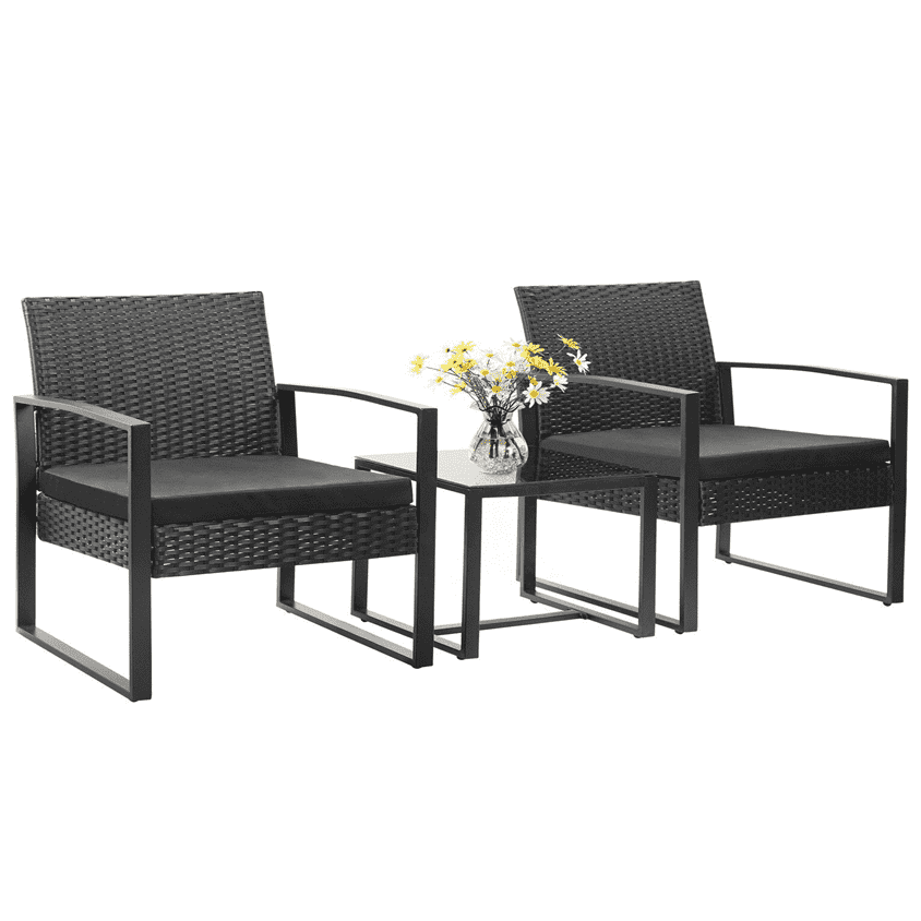 Popular Patio Furniture Steel Rattan/Wicker Sofa Set 3PCS