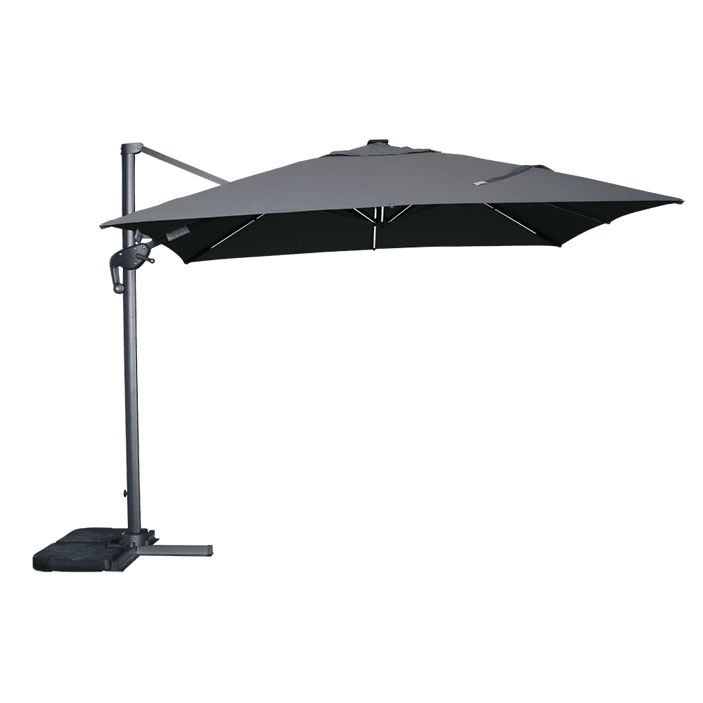 Hot Sale Outdoor Garden Aluminium Sun Umbrella  Parasol 3x3m  with LED