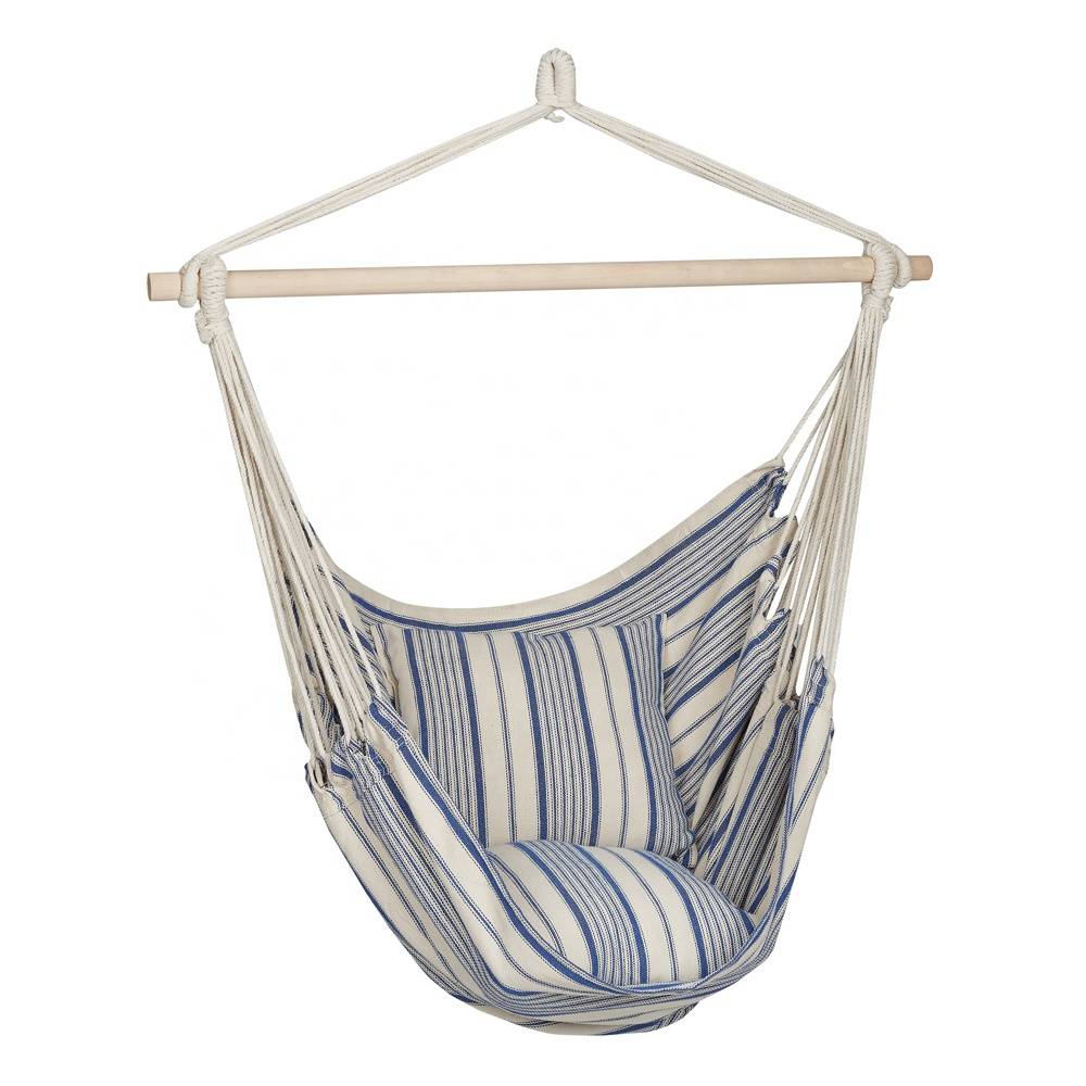 Striped Hanging Hammock Chair with Pillows