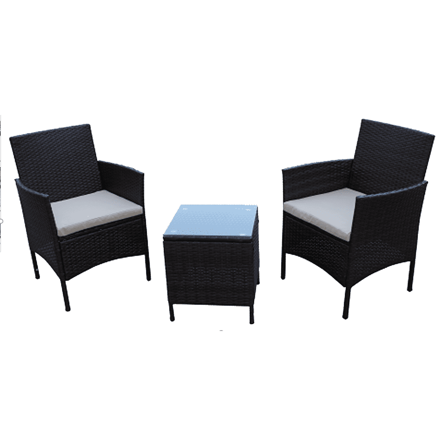 Outdoor Garden Furniture Steel KD Rattan/Wicker Sofa Set 3PCS