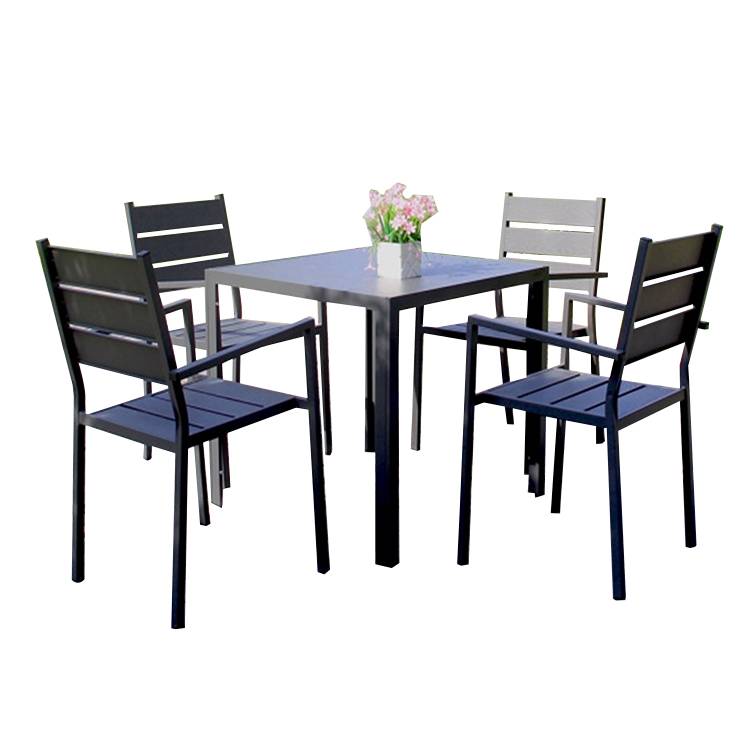 Luxury  Modern Steel Garden Dinning Table And Chair Room Set