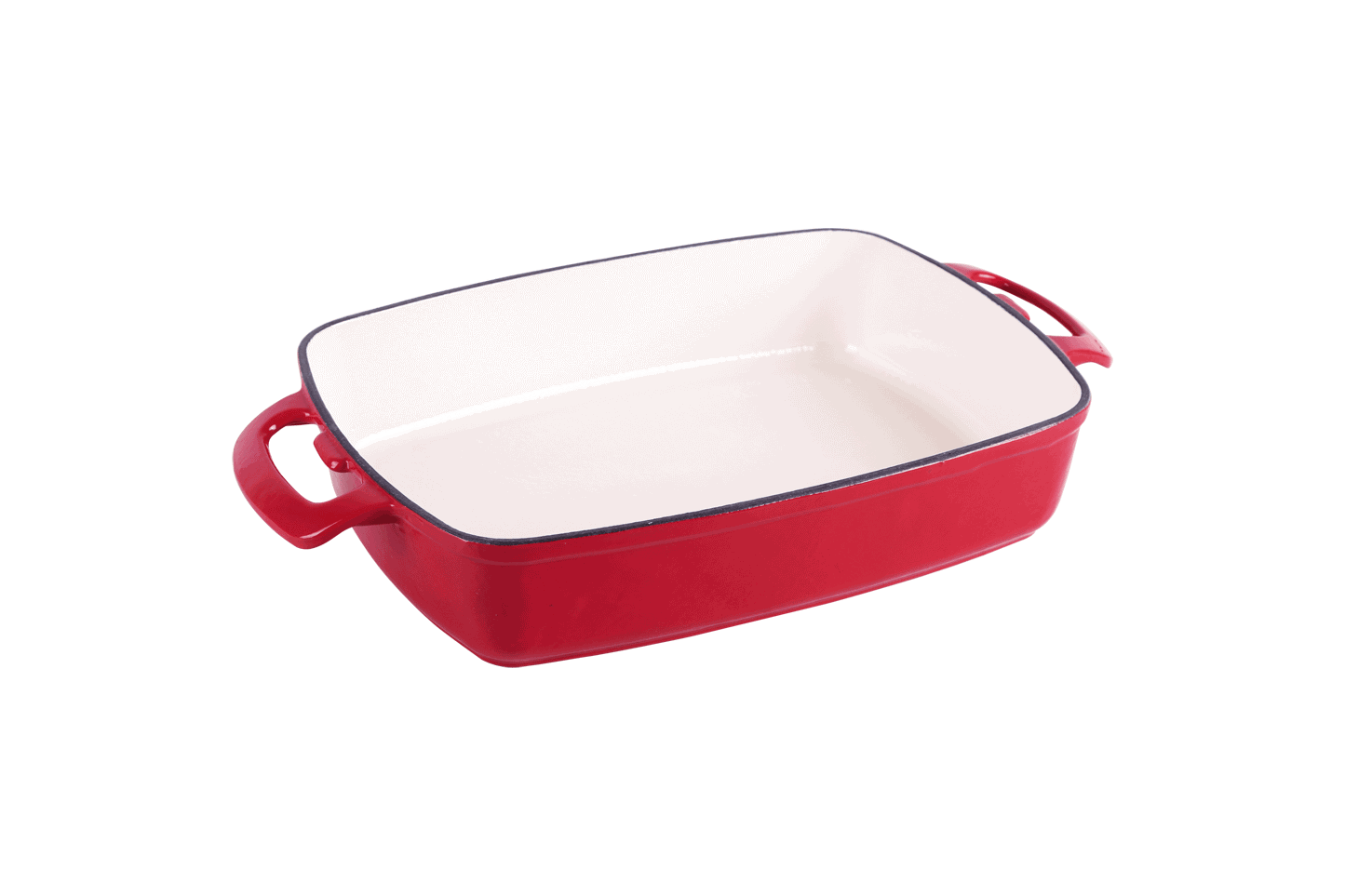 cast iron enamel baking pan with handle