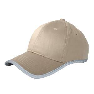392: 6 panel cotton cap, reflective border cap