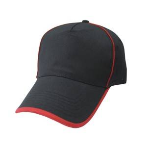 338: 5 panel cotton cap, edge peak cap,piping decorated cap
