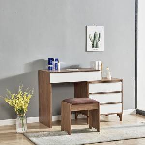 Modern Vanity Table with Mirror and 5 Drawers
