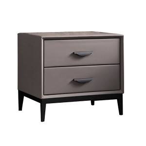 YF-H-212 h Nightstand Upholstered Bedside Table with Drawer Gold Metal Base