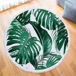 Microfiber Round Beach Towel Tropical Beach Blanket Large Roundie Light weight Beach Towel for Women or Girls, man or boys. 59 Inches, Quick Dry Swim Terry towels with bright colors