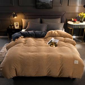 Coral fleece bedding set and Milk Flannel Duvet Cover