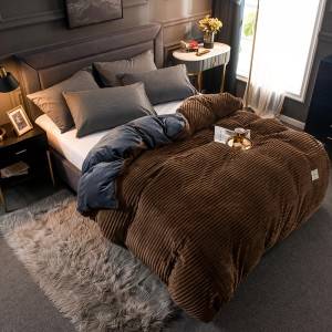 Coral fleece bedding set and Milk Flannel Duvet Cover