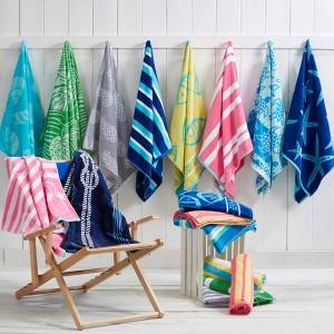 100% Cotton jaquard embossed Beach Towel, large pool towels with Soft Absorbent and Quick Dry Towel