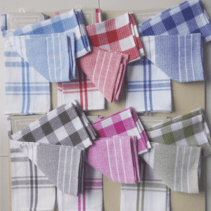 cotton yarn-dyed kitchen towel with 3pcs per set