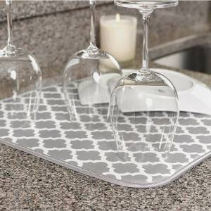 microfiber printed drying mat for kitchen