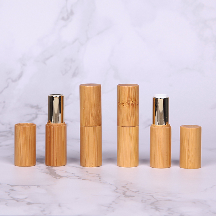 Lipstick tube bamboo cosmetic packaging