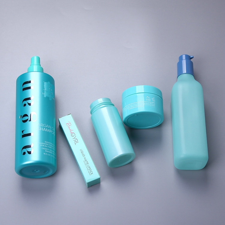 Light lake blue shampoo soap pet bottle 500ml packaging