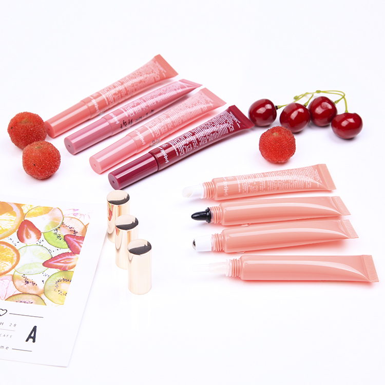 Different applicator brush cosmetic lipstick tube, liquid lip gloss tube, custom made lip balm tube