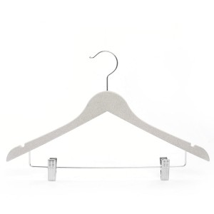 Lightweight Biodegradable Wheat Straw Fiber Clothes Hanger with Metal clip