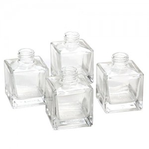 Popular 100ml Clear Square Glass Diffuser Bottle with Screw Neck