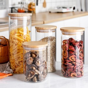 Glass Food Storage Container with Airtight Bamboo Lid