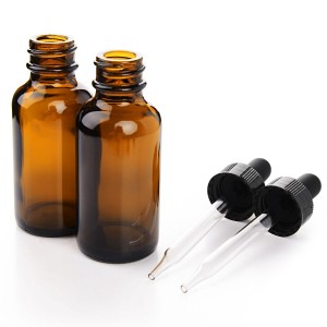 30ml(1oz) Amber Glass Boston Bottle with Dropper Set- for Essential Oil, Perfume or Fragrance