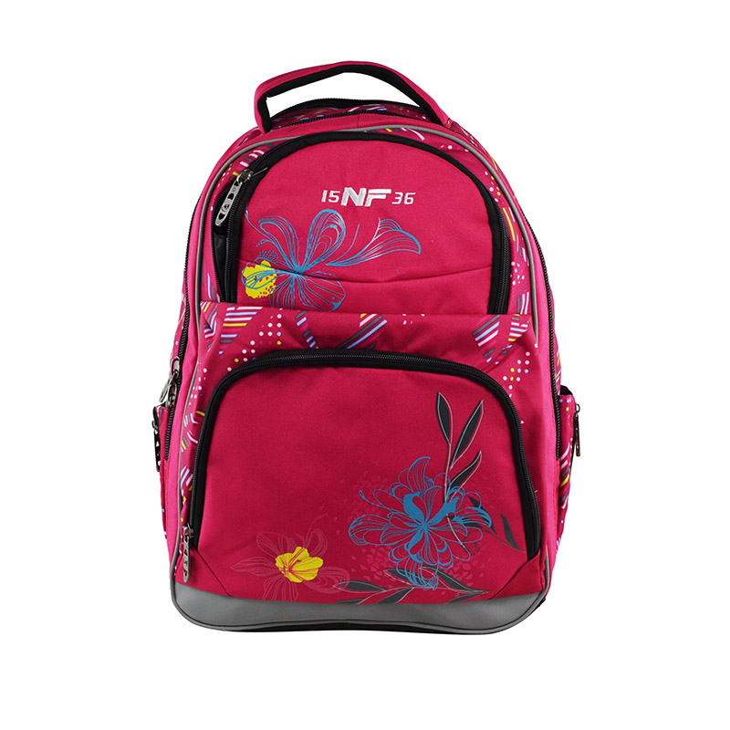 Flowers Large Multi-Compartment School Bag Laptop Backpack for Girl Student