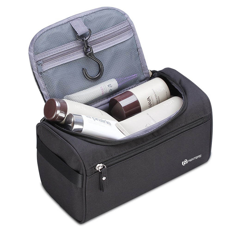 Travel Toiletry Bag Portable Dopp Kit with Toothbrush Case for Men Women Bathroom Shower Gym Shaving