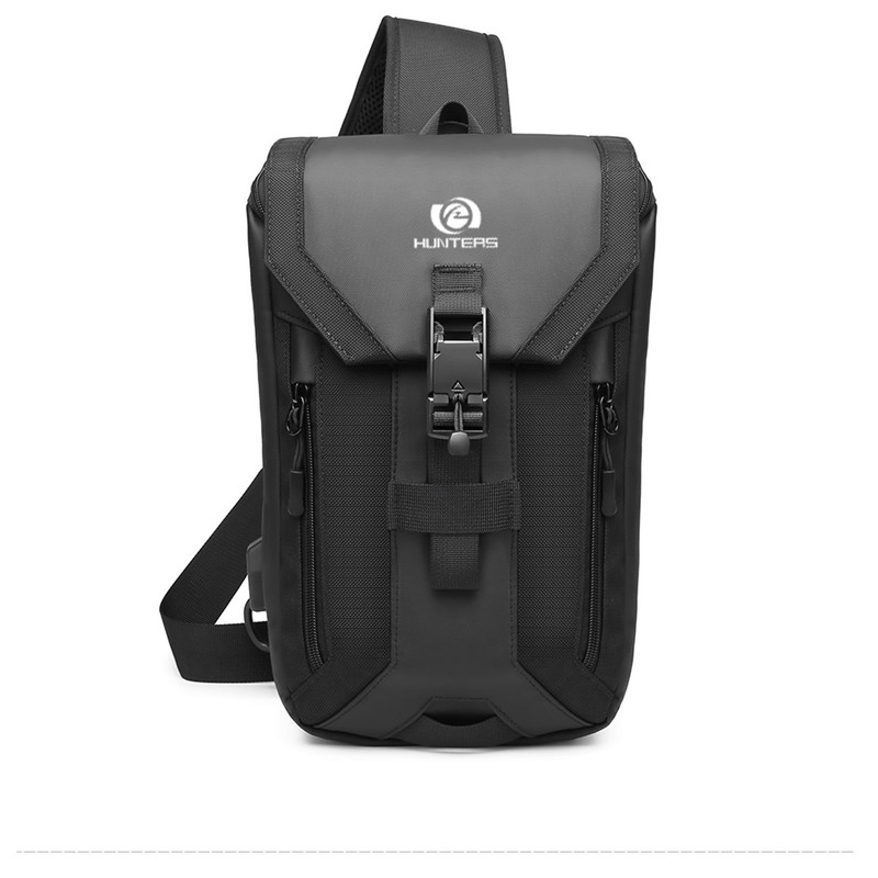  Fashion Men Chest Bags USB Charging Shoulder Bag Crossbody Bag Waterproof USB charge