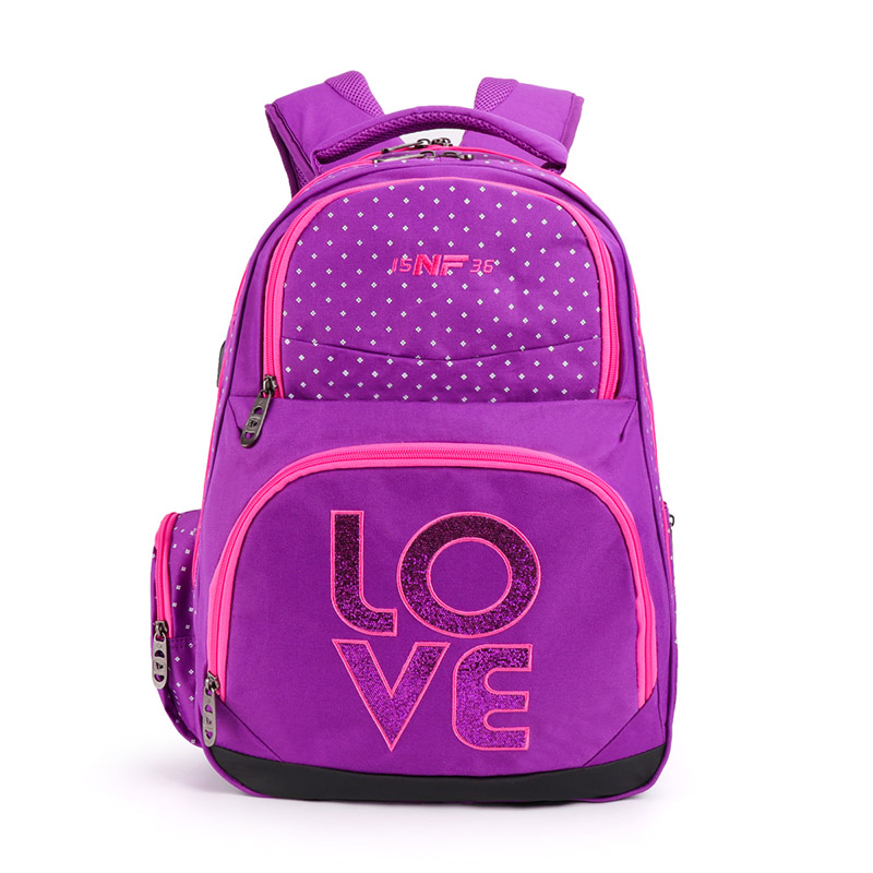 LOVE Large Multi-Compartment School Bag Laptop Backpack for Girl Student