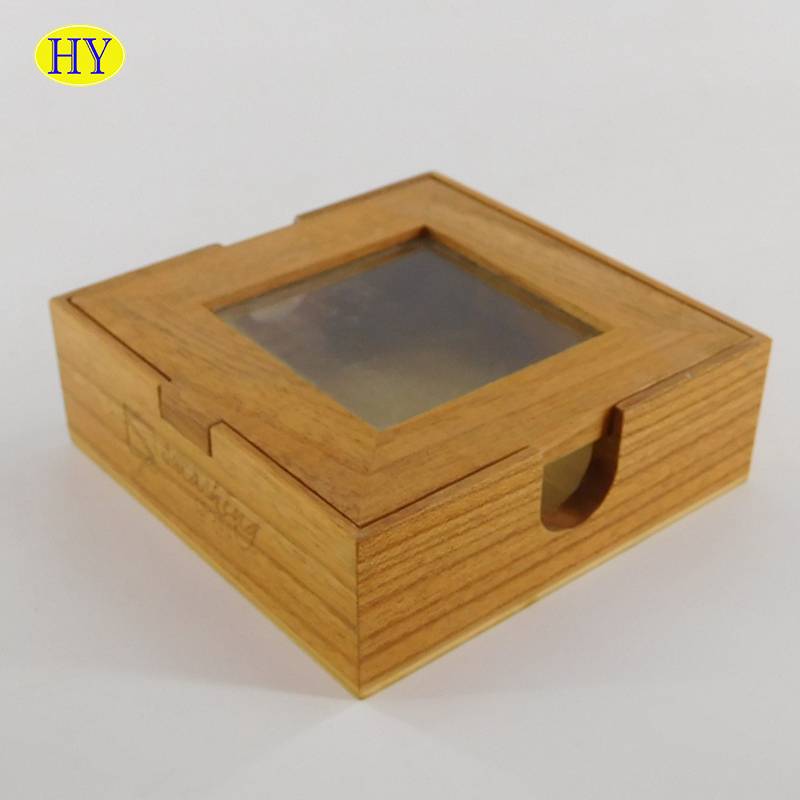 custom wooden note box with glass lid wholesale