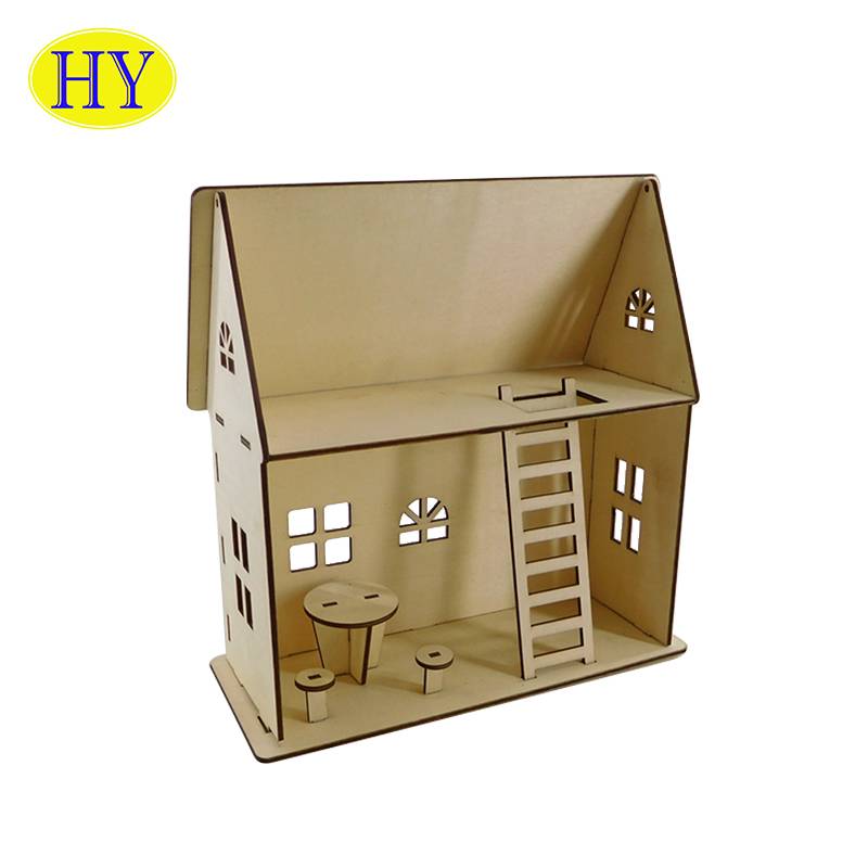 Eco-friendly Kids Wooden Toys Miniature Dollhouse Diy Mini Doll House Featured Image