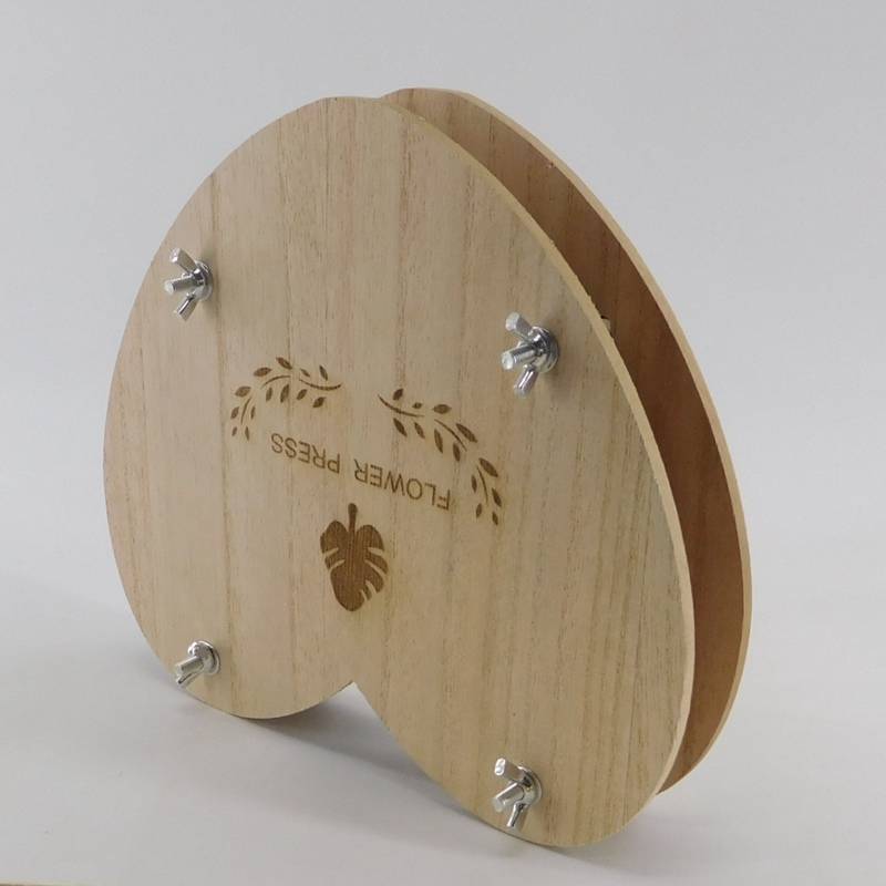 custom heart shape MDF wood flower press