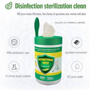 Factory wholesale lemon taste disinfection personal care antibacterial wet wipes