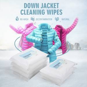 Gentle cleaning down jacket wet wipes with high quality spunlace non-woven fabric