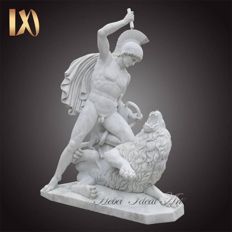 Classic Hand-Carved Greek Hercules Marble Sculpture for Ourdoor