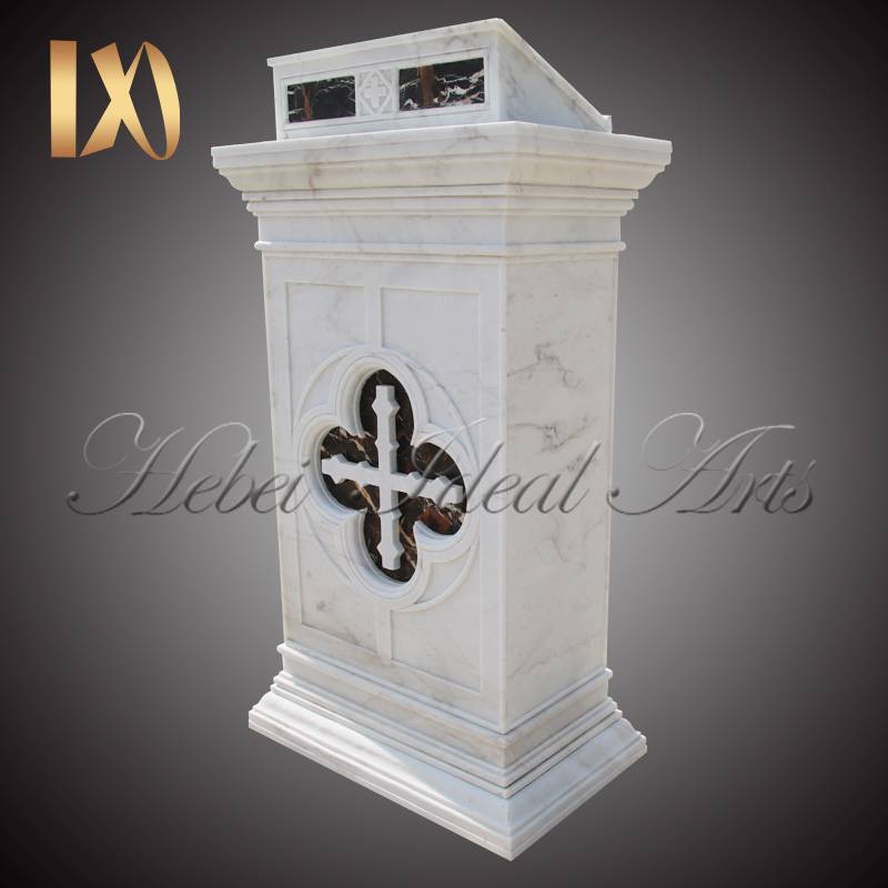 Wholesales White Natural Marble Church Decor Pulpit stand for Sale
