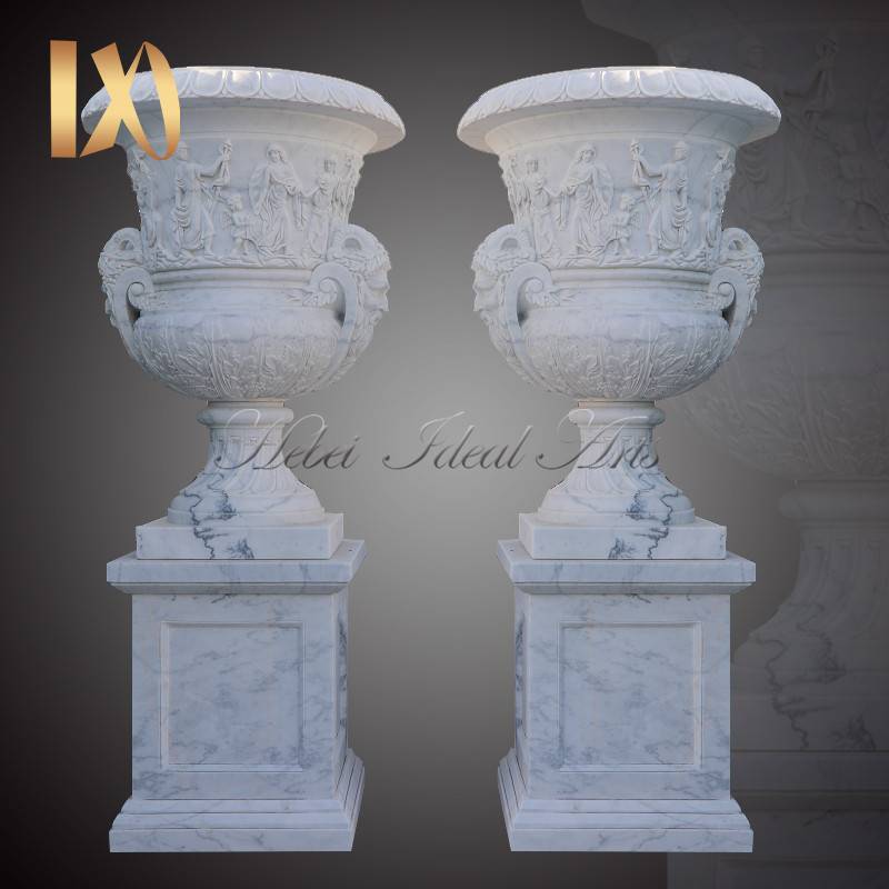 Factory outlet natuarl Marble Flower Pots with Human design for Sale