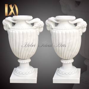 Hot Selling Customize White Marble Planters for Garden or Indoor Decor