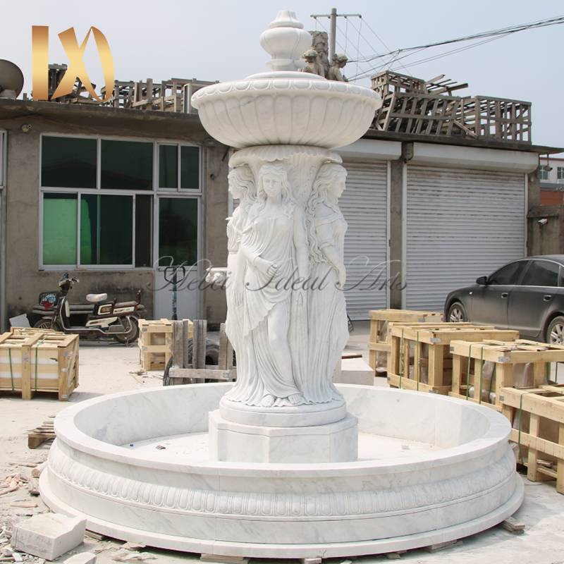 Factory price marble fountain with ladies design