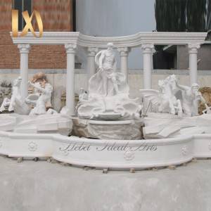 Large Outdoor Luxury Water Fountain with Roman Horse and Figure Statues for Sale
