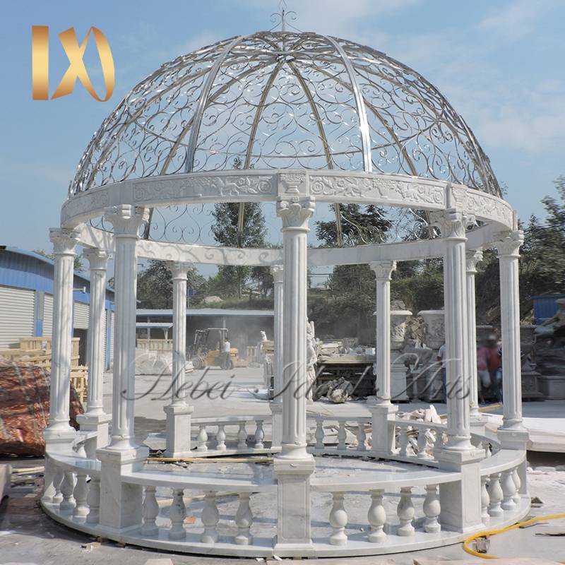 cheap high quality white marble pavilion gazebo designsfor sale