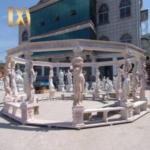 Pink Marble Gazebo with Wrought Iron Dome Designs Suppliers for sale