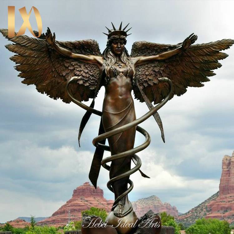 Decoration Sculpture Monument Bronze Caduceus Angel Sculpture Featured Image