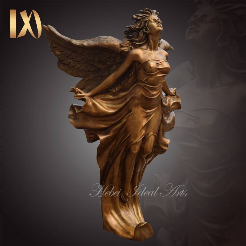 Opening Wings On The Wind Life Sizemetal Sculpture Bronze Gold Angel Sculpture