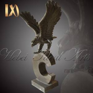 Custom sized black marble eagle marble statues for sale
