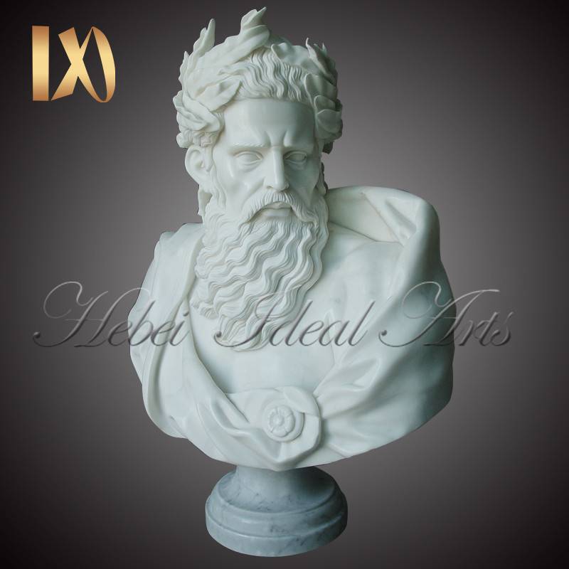 hand carved bust of the Greek god Zeus for Sale