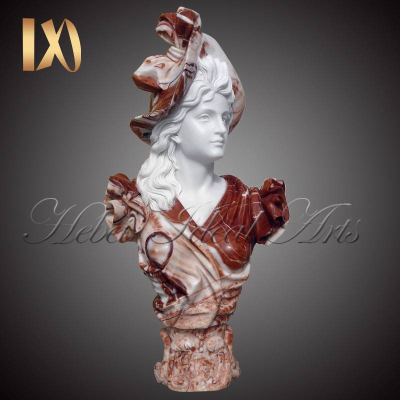 Marble Bust of lady in hat for Sale